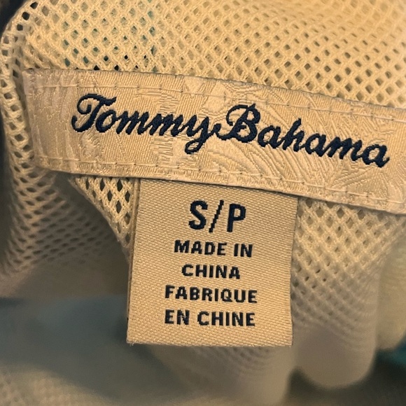 Tommy Bahama swim trunks men’s small blue waves ocean pocket zipper drawstring - Picture 9 of 11